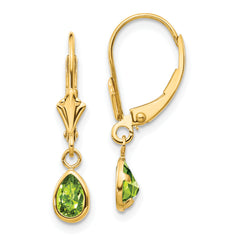 14k 6x4mm August/Peridot Earrings