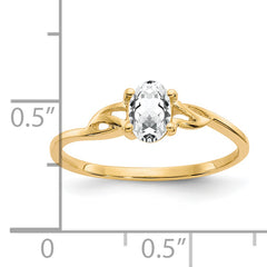 14k White Topaz Birthstone Ring