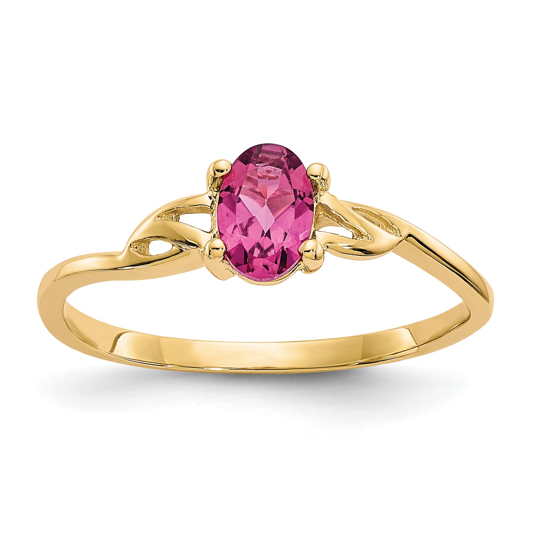 14k Pink Tourmaline Birthstone Ring