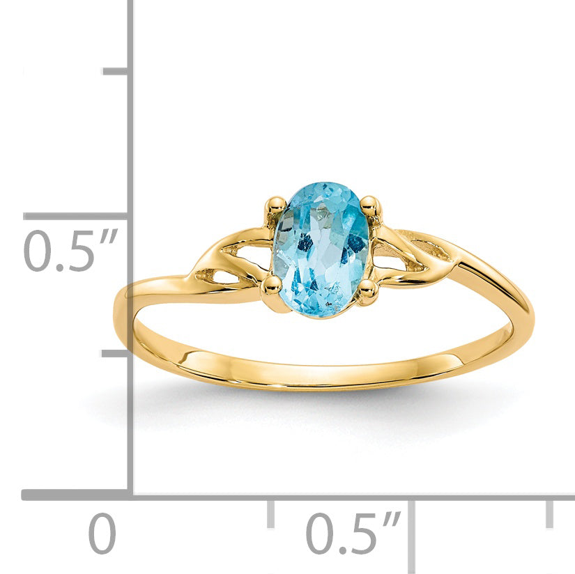 14k Blue Topaz Birthstone Ring