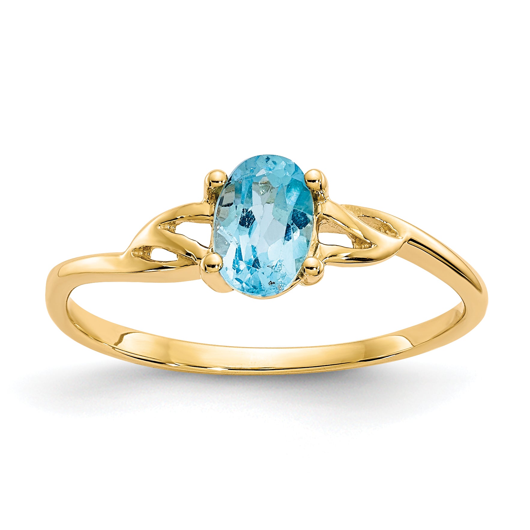 14k Blue Topaz Birthstone Ring