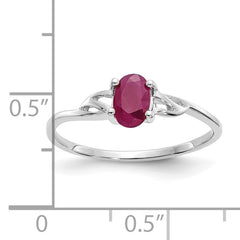 14k White Gold Ruby Birthstone Ring