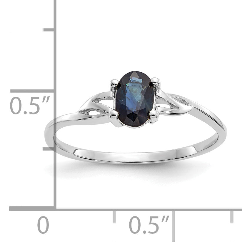 14k White Gold Sapphire Birthstone Ring