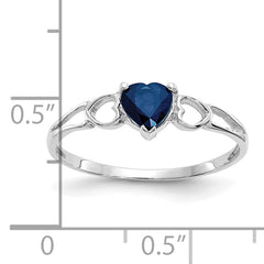 14k White Gold Sapphire Birthstone Ring