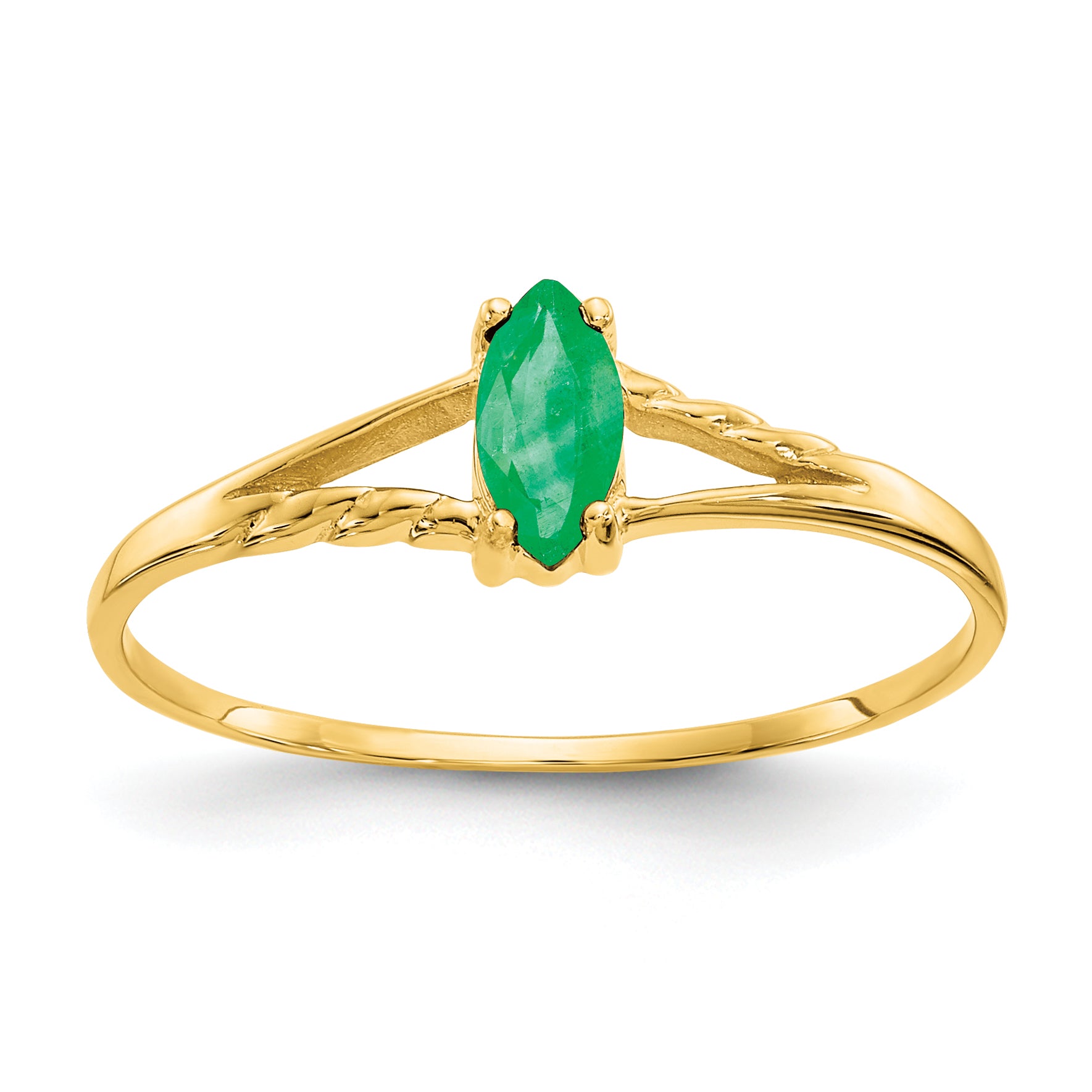 14k Emerald Birthstone Ring