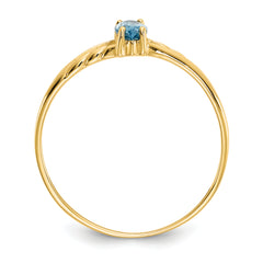 14k Blue Topaz Birthstone Ring