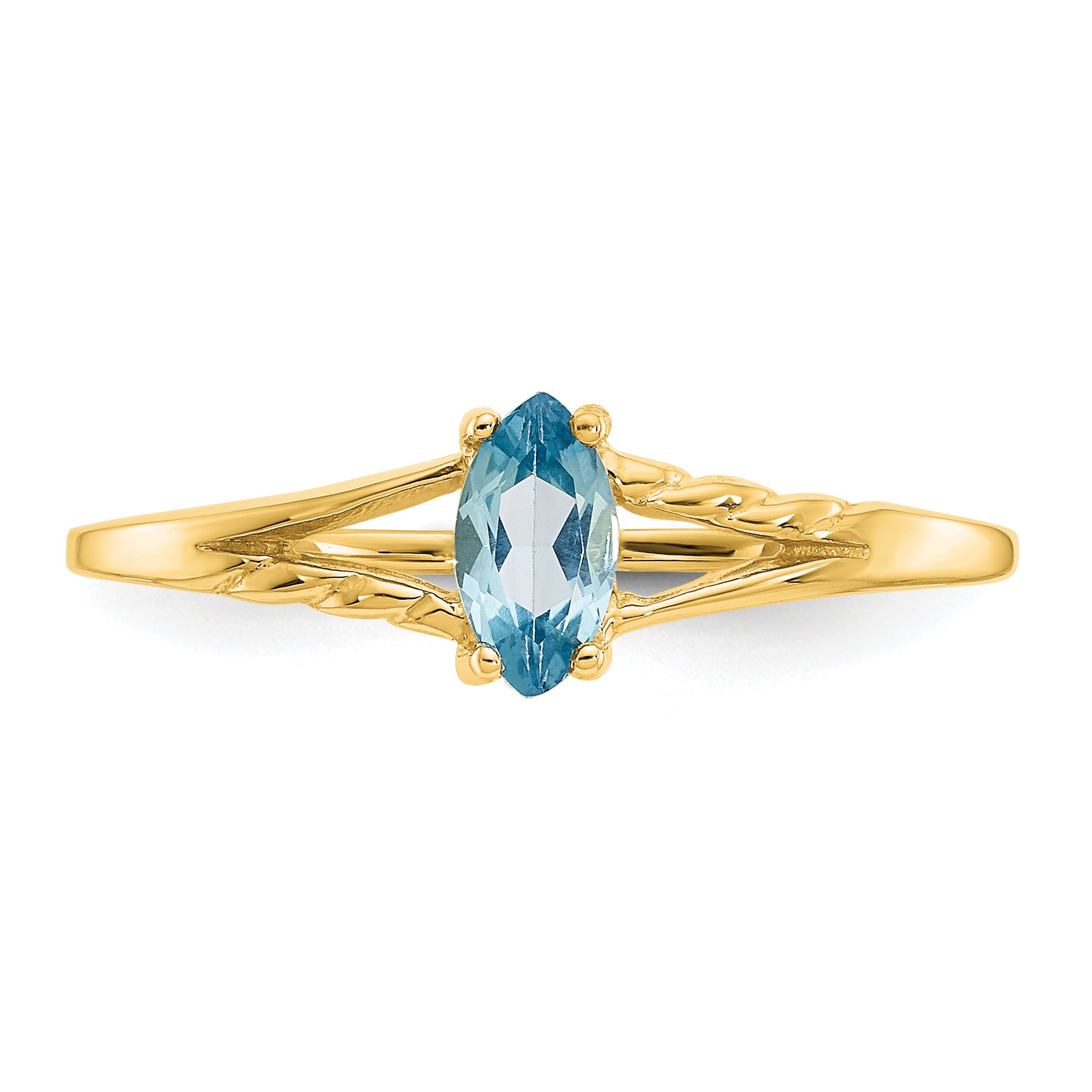 14k Blue Topaz Birthstone Ring