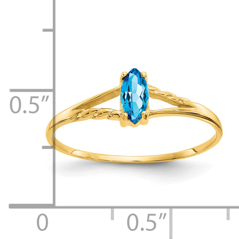 14k Blue Topaz Birthstone Ring