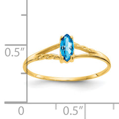 14k Blue Topaz Birthstone Ring