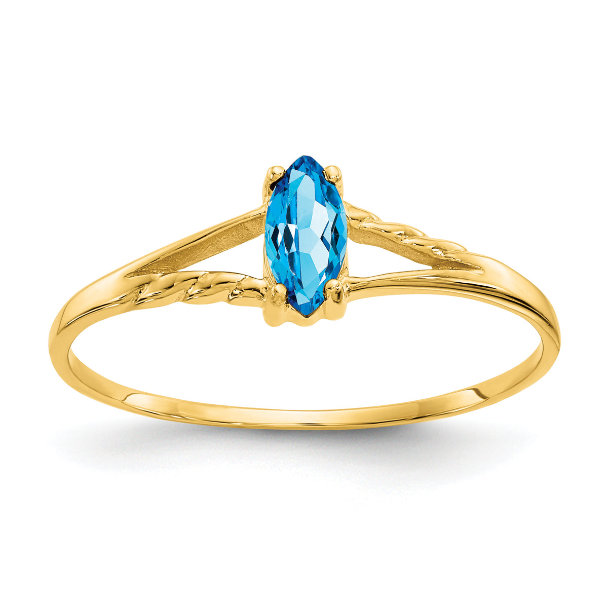 14k Blue Topaz Birthstone Ring