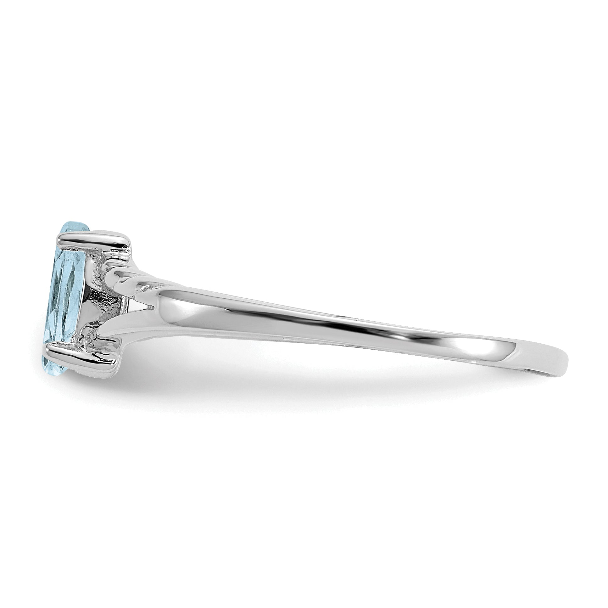 14k White Gold Aquamarine Birthstone Ring