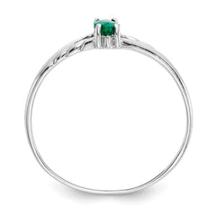 14k White Gold Emerald Birthstone Ring