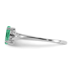 14k White Gold Emerald Birthstone Ring