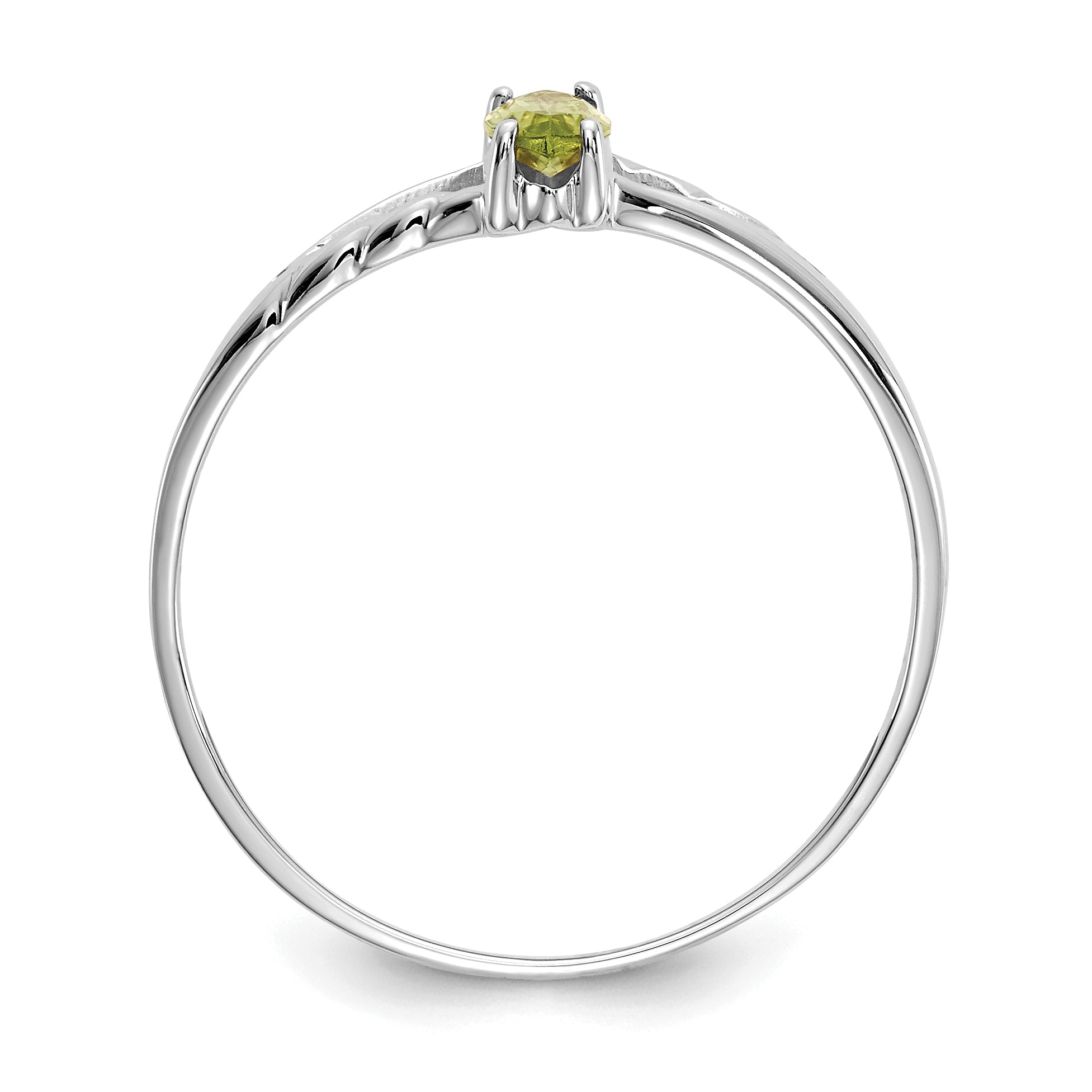 14k White Gold Peridot Birthstone Ring