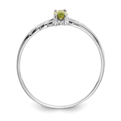 14k White Gold Peridot Birthstone Ring