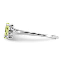 14k White Gold Peridot Birthstone Ring