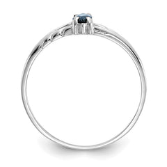 14k White Gold Sapphire Birthstone Ring