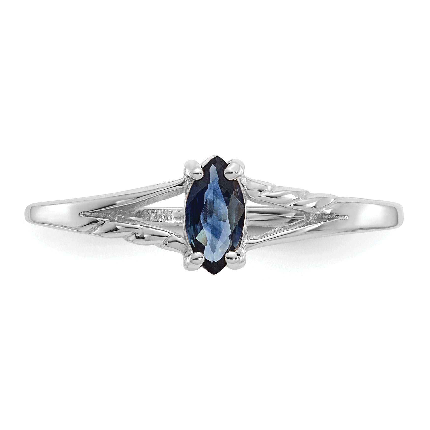 14k White Gold Sapphire Birthstone Ring