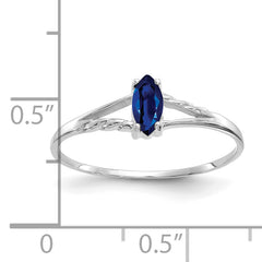 14k White Gold Sapphire Birthstone Ring