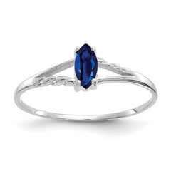 14k White Gold Sapphire Birthstone Ring