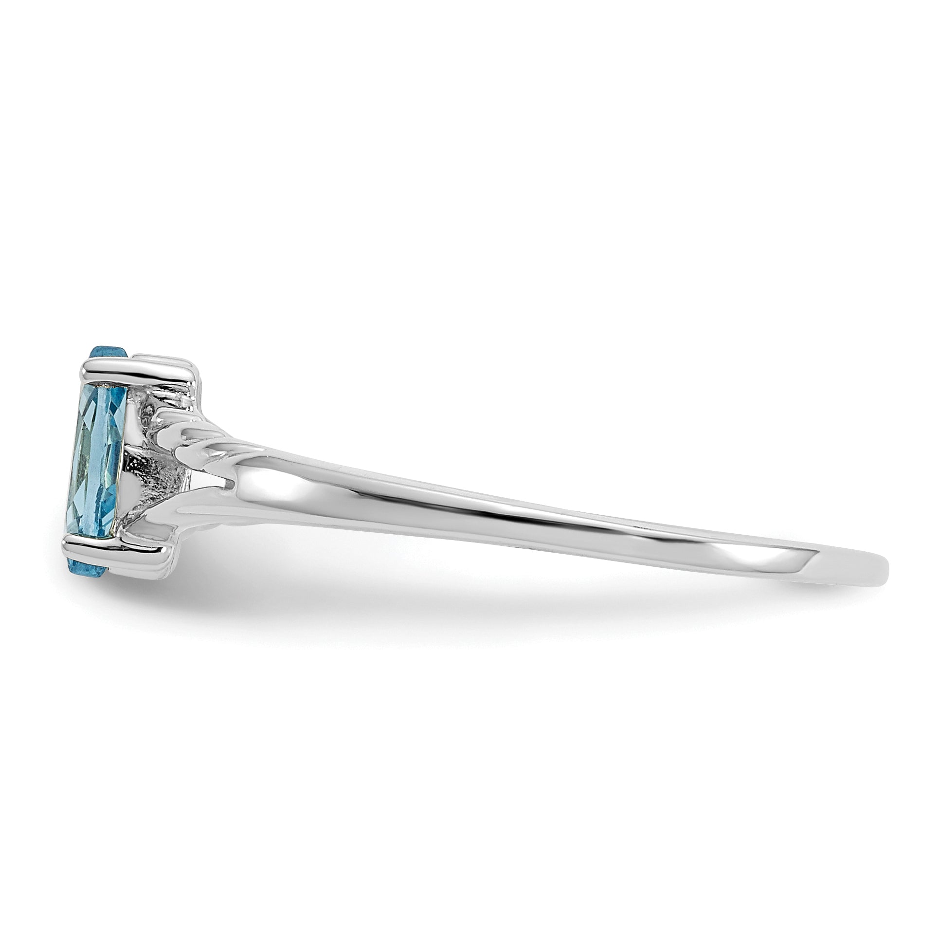 14k White Gold Blue Topaz Birthstone Ring