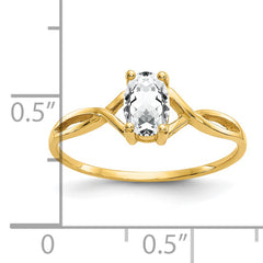 14k White Topaz Birthstone Ring