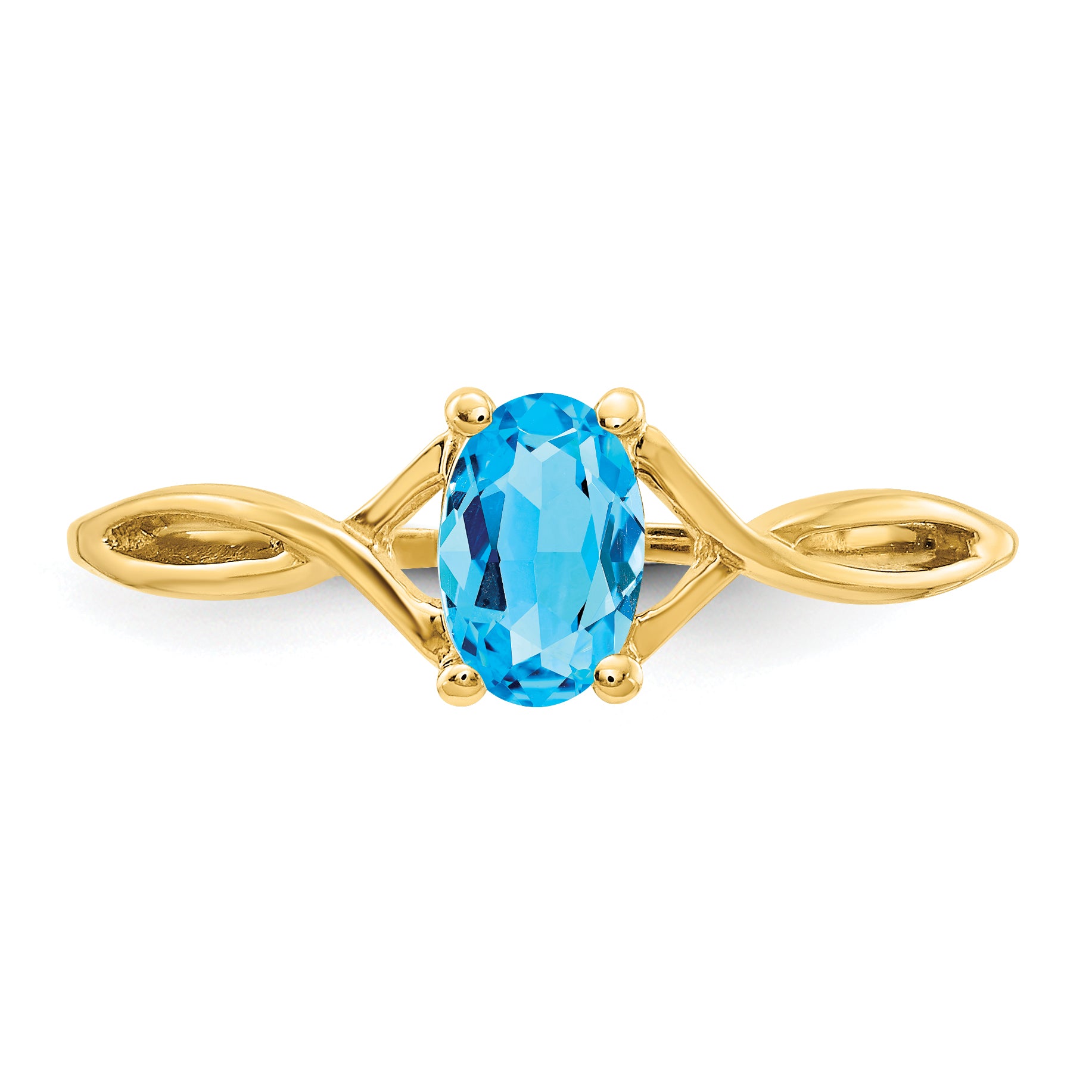 14k Blue Topaz Birthstone Ring