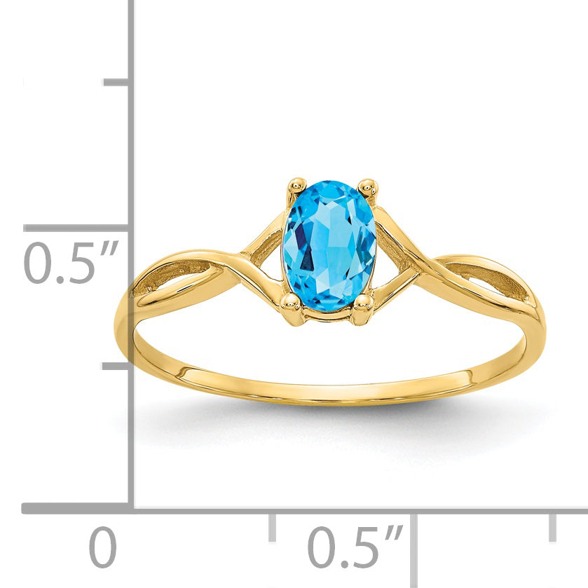 14k Blue Topaz Birthstone Ring