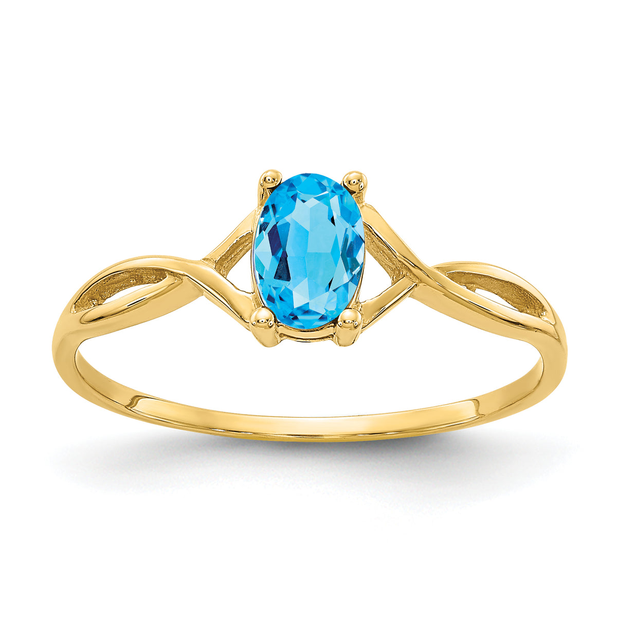 14k Blue Topaz Birthstone Ring