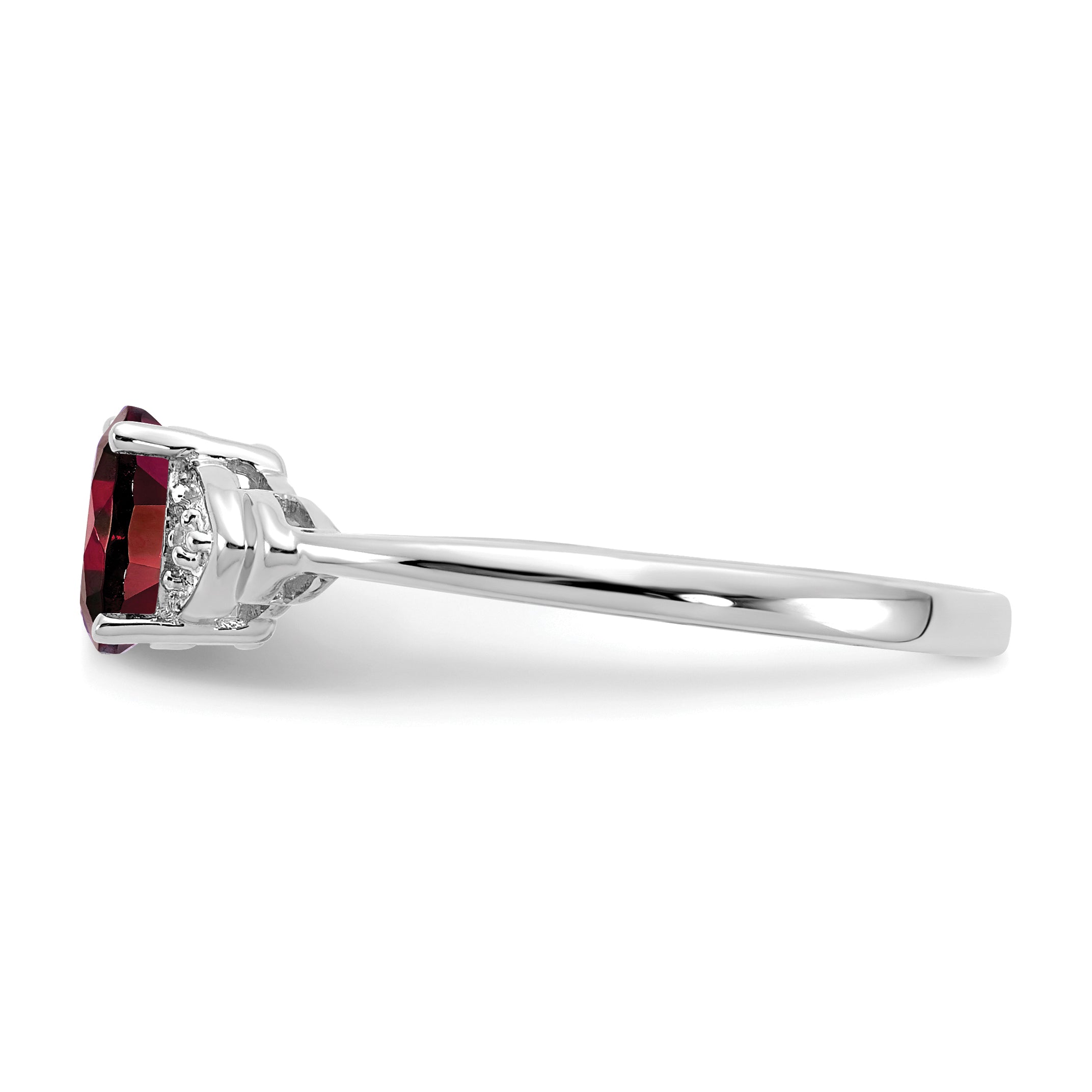 14k White Gold Garnet and Diamond Ring