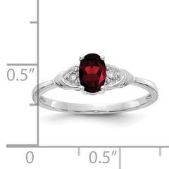 14k White Gold Garnet and Diamond Ring