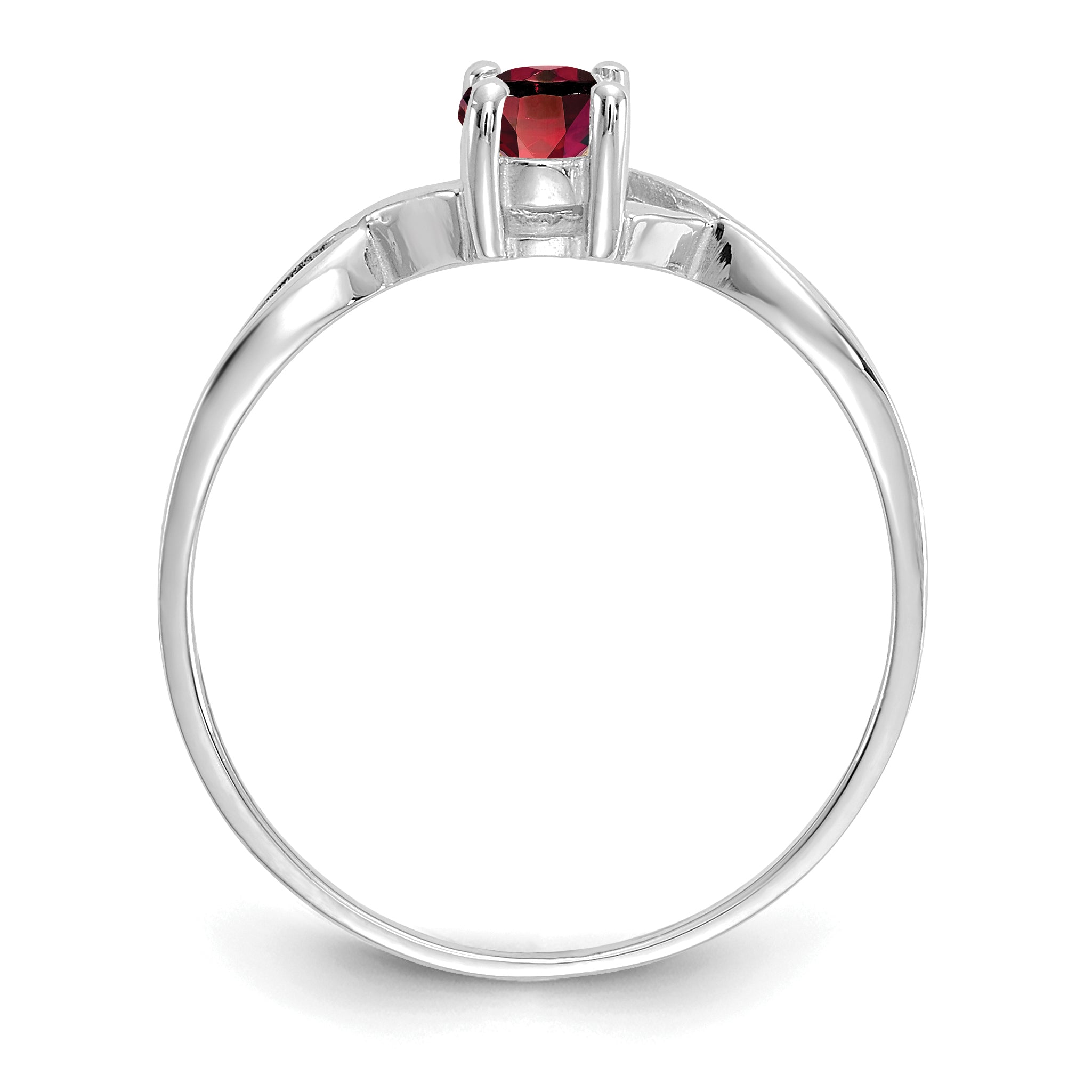 14k White Gold Garnet Birthstone Ring