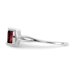 14k White Gold Garnet Birthstone Ring