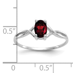 14k White Gold Garnet Birthstone Ring