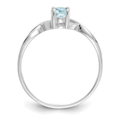 14k White Gold Aquamarine Birthstone Ring