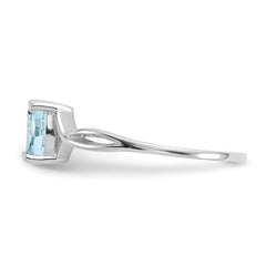 14k White Gold Aquamarine Birthstone Ring