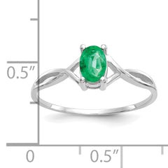 14k White Gold Emerald Birthstone Ring