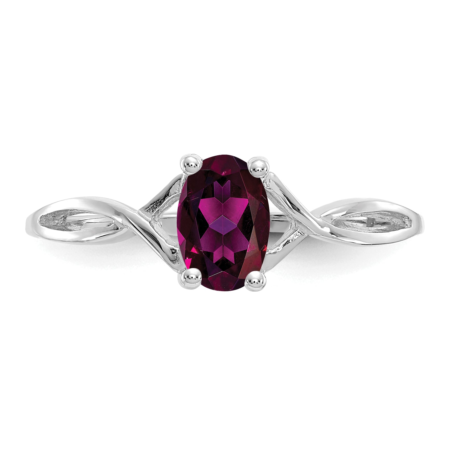 14k White Gold Rhodolite Garnet Birthstone Ring