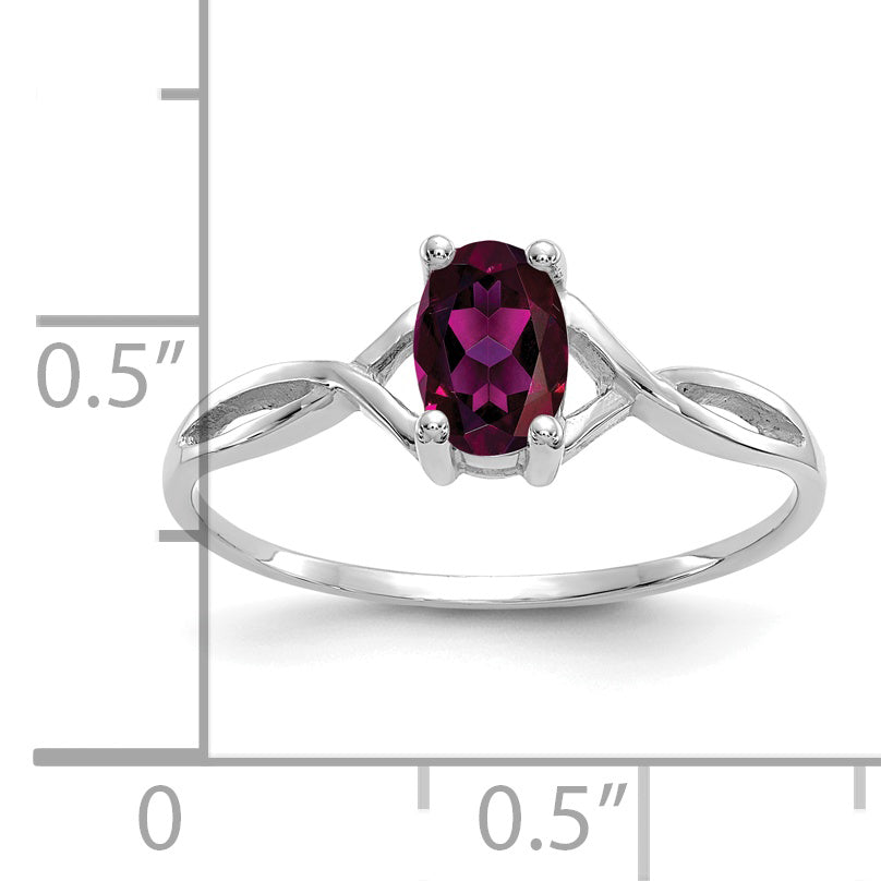 14k White Gold Rhodolite Garnet Birthstone Ring