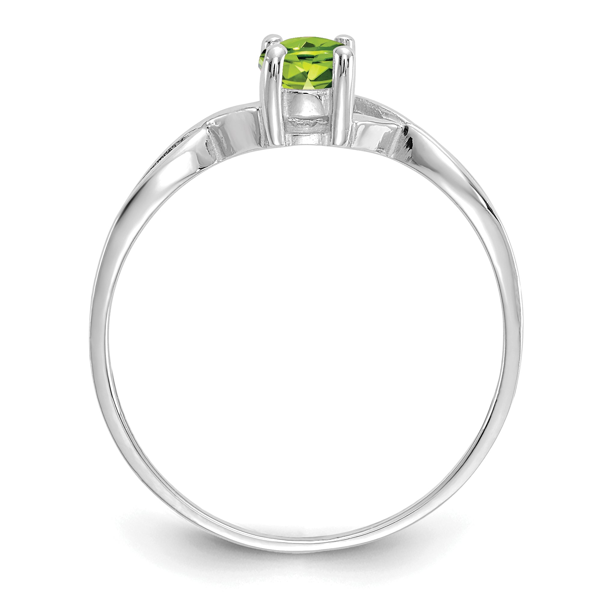 14k White Gold Peridot Birthstone Ring