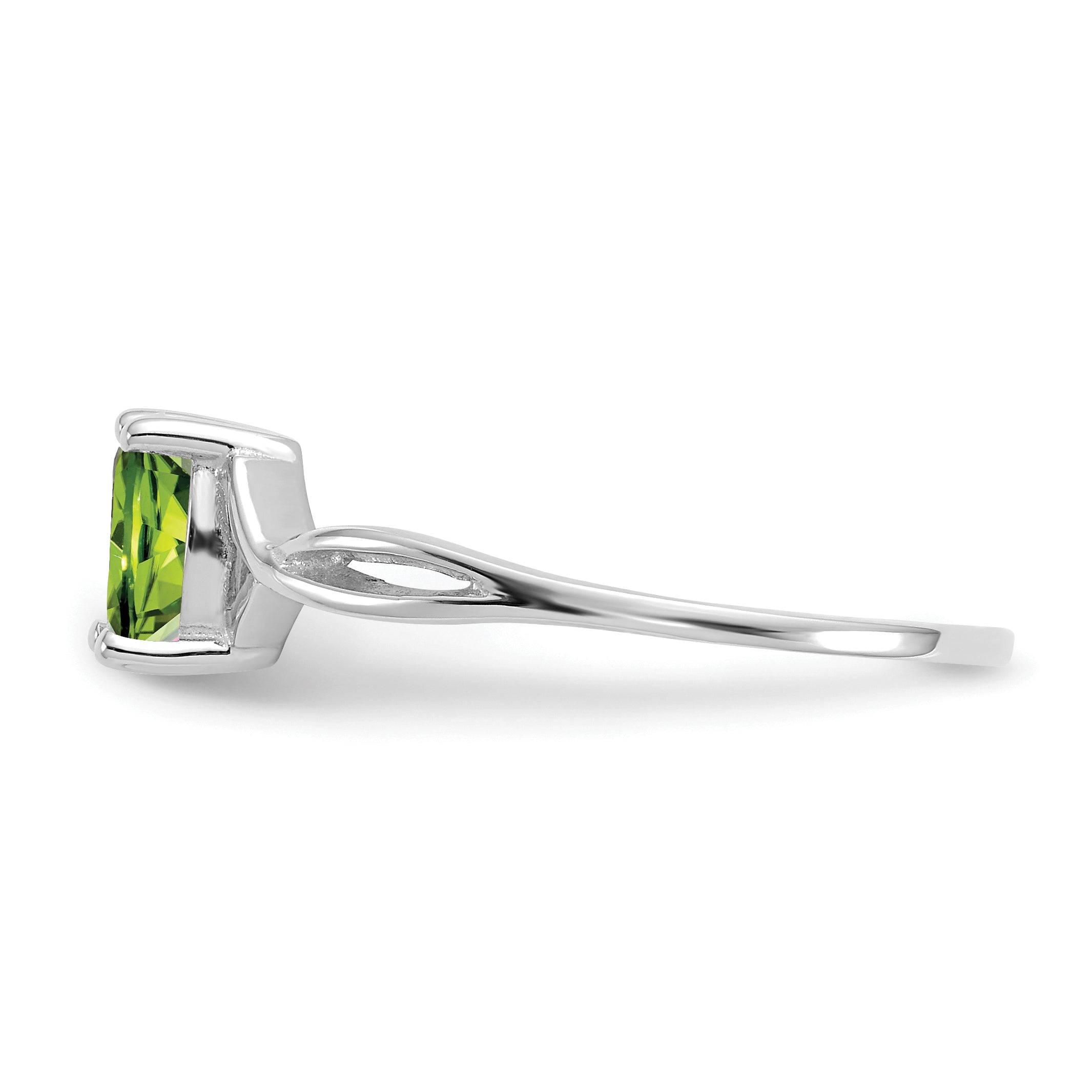 14k White Gold Peridot Birthstone Ring