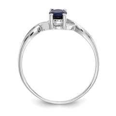 14k White Gold Sapphire Birthstone Ring