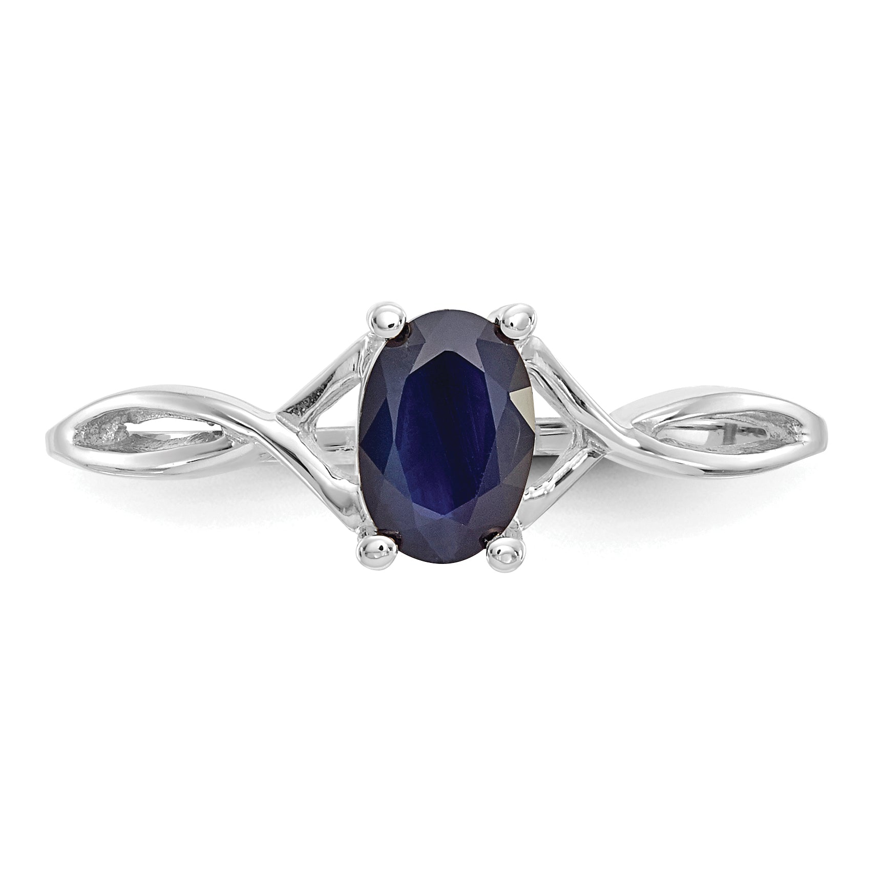 14k White Gold Sapphire Birthstone Ring