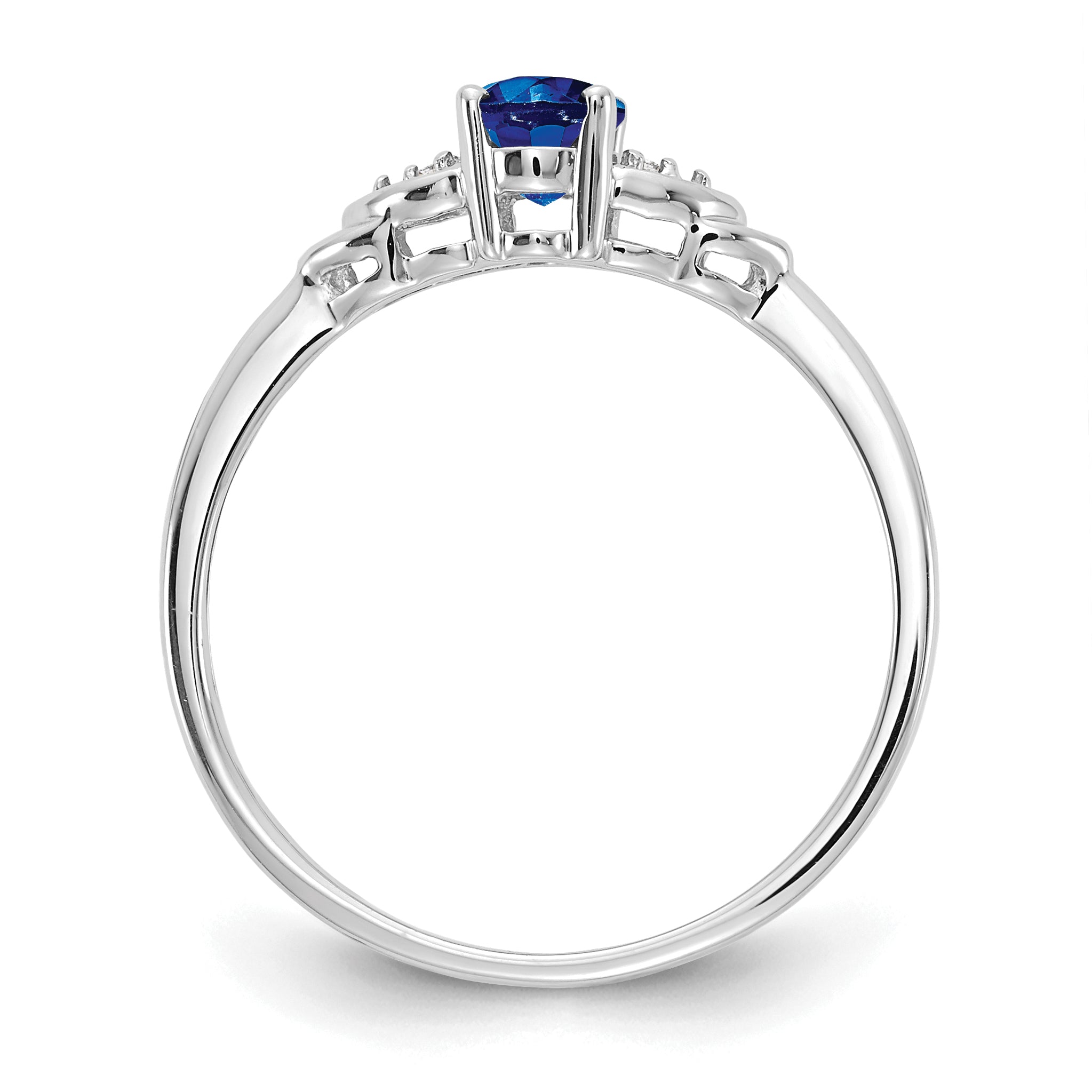 14k White Gold Sapphire and Diamond Ring