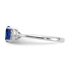 14k White Gold Sapphire and Diamond Ring