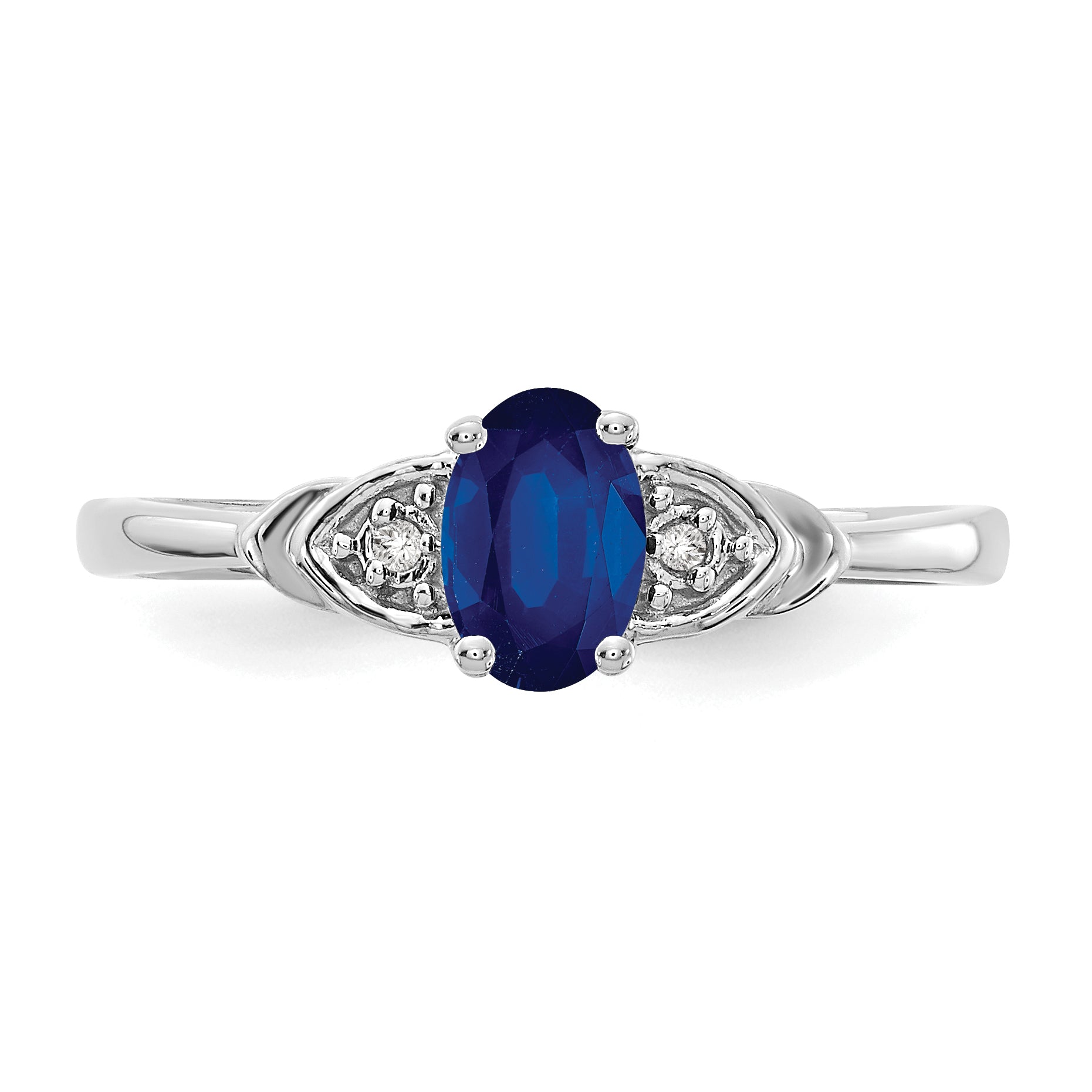 14k White Gold Sapphire and Diamond Ring