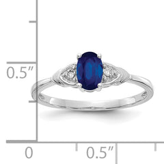 14k White Gold Sapphire and Diamond Ring