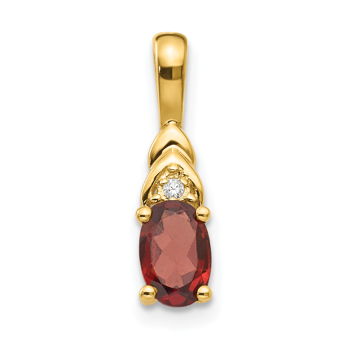 14K Diamond & Garnet Pendant