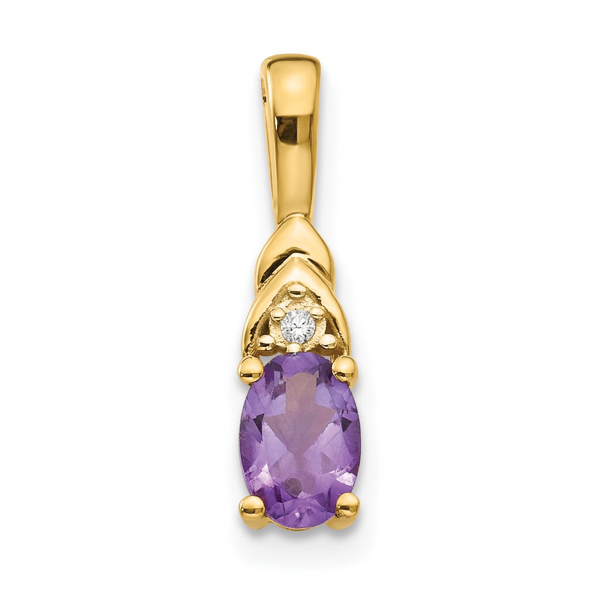 14K Diamond & Amethyst Pendant