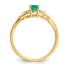 14k Emerald and Diamond Ring